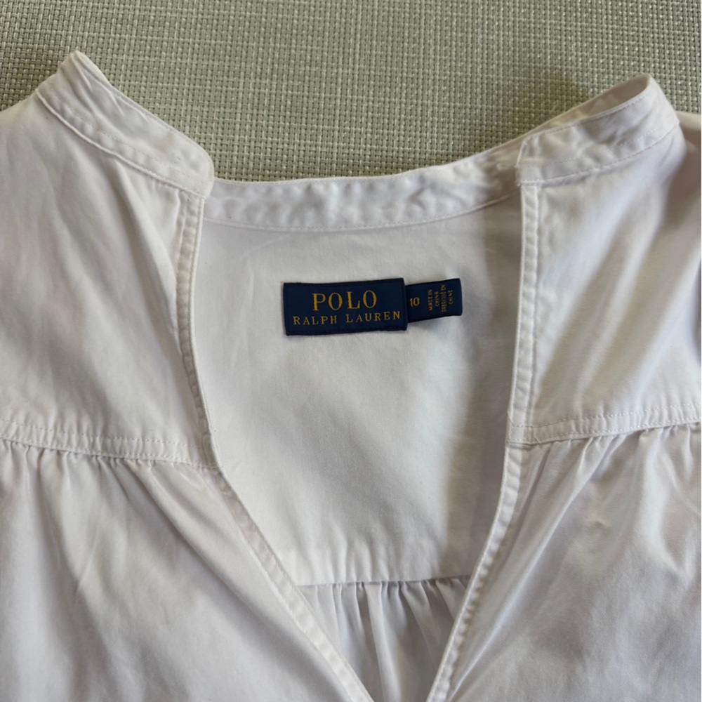 Polo Ralph Lauren White Cotton Blouse Size 10 - Picture 7 of 10